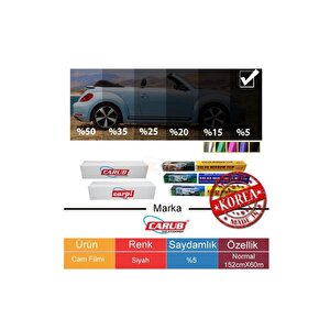 Cam Filmi 152 Cm X 6 0m Super Dark Black %5 Numara 4