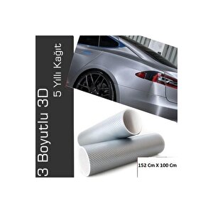 Hava Kanallı Gri Karbon Araba Kaplama Folyosu 152 Cm X 200 Cm