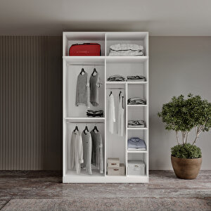 Guneystore Ücretsiz Montaj Milas 4 Kapaklı Komple Mdf Yüklüklü Gardırop