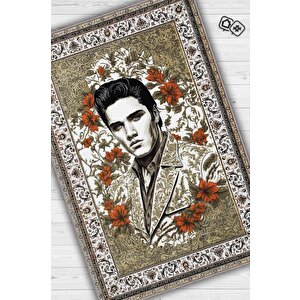 Elvis Presley,modern Çiçek Desenli Art Deco Vintage Halı,çok Renkli Maksimalist Halı 160x240 cm