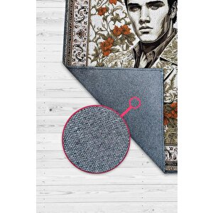 Elvis Presley,modern Çiçek Desenli Art Deco Vintage Halı,çok Renkli Maksimalist Halı 160x240 cm