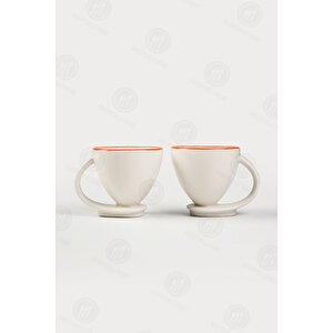 2 Li Tasarım Kahve Fincanı Takımı Kendinden Tabaklı Fincan Türk Kahvesi Fincanı, Sarı Sarı