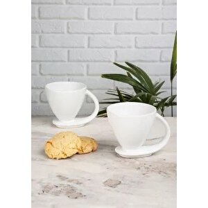 2 Li Tasarım Kahve Fincanı Takımı Kendinden Tabaklı Fincan Türk Kahvesi Fincanı, Sarı Sarı