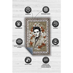 Homshtag Elvis Presley,modern Çiçek Desenli Art Deco Vintage Halı,çok Renkli Maksimalist Halı
