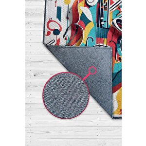 Homshtag Renkli Gitar Halısı,pop Art Müzik Halısı,müzik Evi Halısı Tarz Genç Odası Halısı,gitarist,müzik Sever Halısı