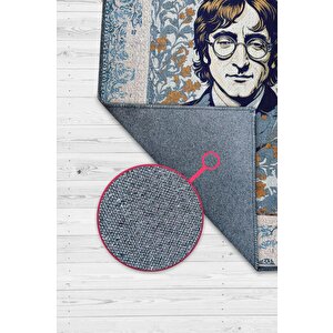 John Lennon ,modern Çiçek Desenli Art Deco Vintage Halı,çok Renkli Maksimalist Halı 160x240 cm