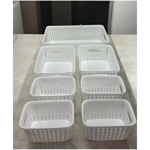 7 Parça Beyaz Banyo Mutfak Makyaj Ofis Organizeri Düzenleyicisi Mit1181
