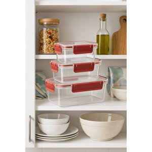 Mithra Life 3 Adet Vakumlu Sızdırmaz Saklama Kabı Seti 375ml 900ml 1700ml Mıt1163
