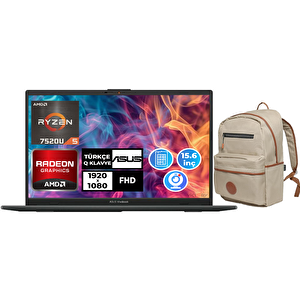Vivobook Go 15 Ryzen 5 7520u 16gb Ram 512gb Ssd 15.6"fhd W11p Laptop + Çanta E1504fa-nj1465 009