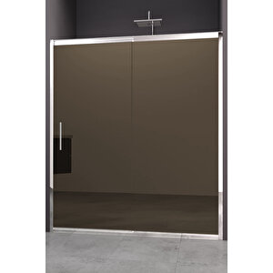 Carmen Temperli 6 Mm Ön Cephe Cam Duşakabin Ultra Parlak Krom Profil Bronz Reflekte Cam 125 cm