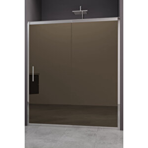 Carmen Temperli 6 Mm Ön Cephe Cam Duşakabin Krom Profil Bronz Reflekte Cam 155 cm