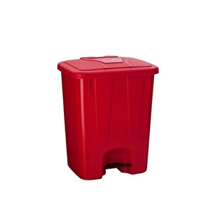 Sy-4255 40 Lt Köşeli Pedallı Plastik Çöp Kovası (i̇ç Kovasız) Kırmızı