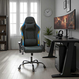 Adore Gaming Prime-x Pofesyonel Oyuncu Koltuğu - Koyu Gri Kumaş 69x119.5-130x76 Cm