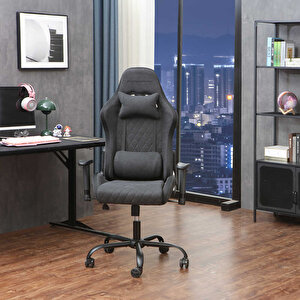 Adore Gaming Prime-x Pofesyonel Oyuncu Koltuğu - Koyu Gri Kumaş 69x119.5-130x76 Cm