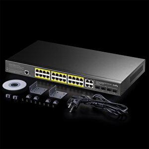 Cudy Gs2028ps4 4combo,1konson,24 Port Gigabit 400w Poe Yönetilebilir Metal Rack Mount Switch