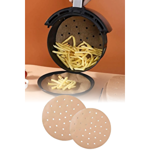 Airfryer Pişirme Kağıdı 50 Adet Delikli Yuvarlak Model Pişirme Kağıdı Airfryer Yağsız Fritöz
