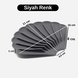 Siyah Renk Kaymaz İstiridye Şekilli Silikon Sabunluk Sabun Depolama Tutucu Ve Taşınabilir Sabunluk Plakası