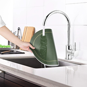 Deri Oval Model Amerikan Servisi Dekoratif Sunum Tabak Altlığı