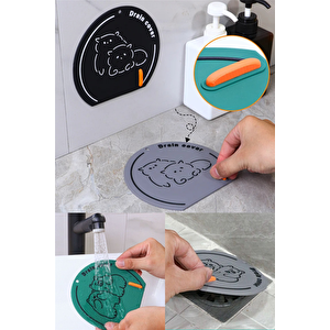 Siyah Renk Banyo Ve Mutfak Lavabo Koku Önleyici Gider Koruyucu Silikon Sızdırmaz Ped