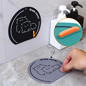 Siyah Renk Banyo Ve Mutfak Lavabo Koku Önleyici Gider Koruyucu Silikon Sızdırmaz Ped
