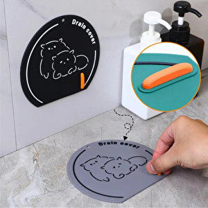 Kötü Koku Önleyici Silikon Mat Banyo Mutfak Lavabo Balkon Gider Tıpası Kapağı Böcek Önleyici Gri