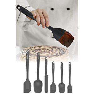 6lı Takım Yanmaz Yapışmaz Mutfak Pasta Slikon Yumurta Fırçası Kaşık Bıçak Spatula Seti