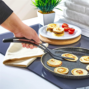 Pratik Yanmaz Yapışmaz Sert Plastik Maşalı Spatula Mutfak Yemek Servis Spatulası