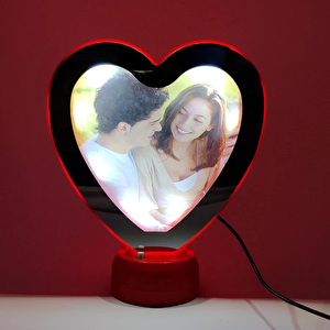 Sihirli Ayna Fotoğraf Çerçevesi Renkli Fotoğraflı Dekoratif Masa Aynası