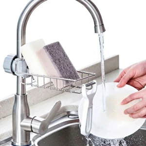 Mutfak Ve Banyo Organizeri Demir Raf Tek Kat Sabunluk Süngerlik