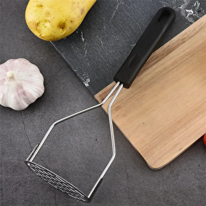 Pratik 24 Cm Lüks Paslanmaz Metal Patates Ezici  Patates Ezici Püre Yapıcı