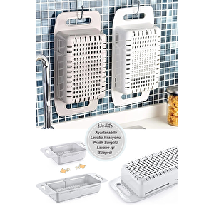 Ayarlanabilir Lavabo İstasyonu Pratik Sürgülü Lavabo İçi Süzgeci