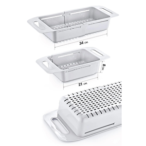 Ayarlanabilir Lavabo İstasyonu Pratik Sürgülü Lavabo İçi Süzgeci