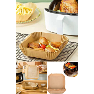 Airfryer Pişirme Kağıdı 50 Adet Hava Fritözü Kare Model Pişirme Kağıdı Airfryer Yağsız Fritöz
