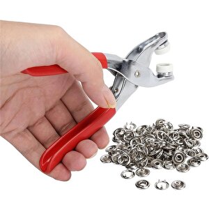200 Adet Paslanmaz Çelik Çıtçıt Ve Pense Seti Metal Çıt Çıt Makinesi