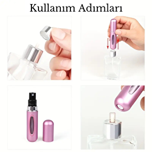 Parfüm Şişesi Çanta Içi Mini Doldurulabilir Seyahat Cep Yedek Parfüm Şişesi 5 Ml