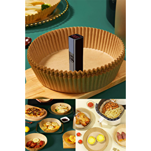 Airfryer Pişirme Kağıdı 50 Adet Hava Fritözü Yuvarlak Model Pişirme Kağıdı Airfryer Yağsız Fritöz