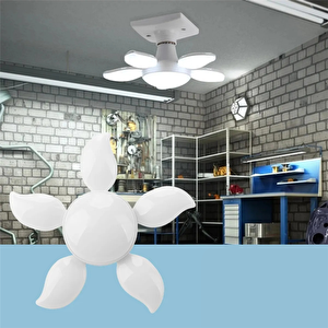 Dekoratif Pervane 5 Kollu Katlanır Kanatlı 36w Led Ampul Beyaz Renk