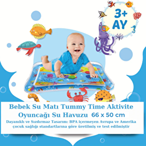 Bebek Su Matı Tummy Time Aktivite Oyuncağı Su Havuzu