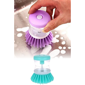 Pratik Sıvı Deterjan Hazneli Bulaşık Fırçası Hazneli Mutfak Banyo Lavabo Yıkama Fırçası 1 Adet