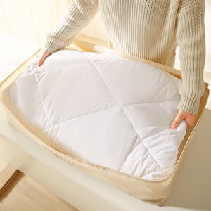 Ocean Home Textile 2'li Mega Boy Bej Balıksırtı Baza Altı Hurç Set 74 X 46 X 22 Cm