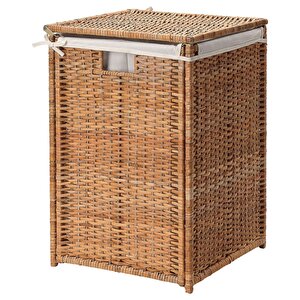 Rattan Çamaşır Sepeti 80 Litre Meridyendukkan Naturel Kirli Çamaşır Sepeti