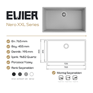 Granit Evye Nero Xxl Grey - Gri