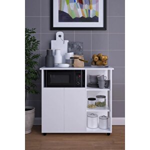 Alya Mdf Çok Amaçlı Dolap Mutfak Dolabı Kiler Dolabı Beyaz