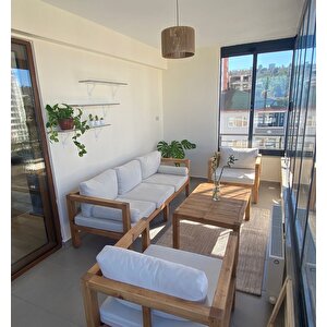 Oduns Hera 3+1+1 Bahçe Balkon Teras Ahşap Oturma Grubu