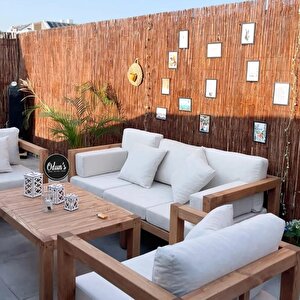 Oduns Hera 3+1+1 Bahçe Balkon Teras Ahşap Oturma Grubu