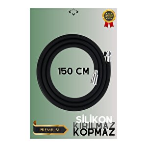Masajlı Duş Başlığı Ve Siyah Patlamaz Kopmaz Pvc Duş Hortumu Seti Duş Seti