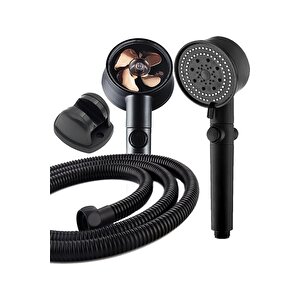 Turbo Pervaneli 5 Fonksiyonlu Duş Başlığı Duş Hortumu  Ve Mafsal Set