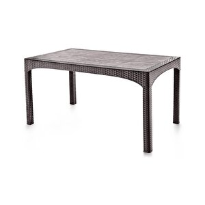 Sy-2587 Kahverengi Rattan Dikdörtgen Kapalı Masa 90x150 Cm