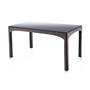 Sy-2589 Kahverengi Rattan Temperli Kapalı Camlı Masa Dikdörtgen
