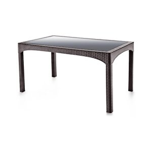 Sy-2586 Kahverengi Rattan Temperli Camlı Masa Dikdörtgen 92782